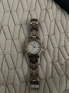 Wenger Two-Tone Silver and Gold Stainless Steel Watch with White Dial